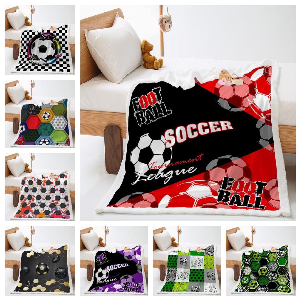Blanket 2D Digital Printing Lamb Fleece Crystal Fleece Football Sports Blanket Blanket