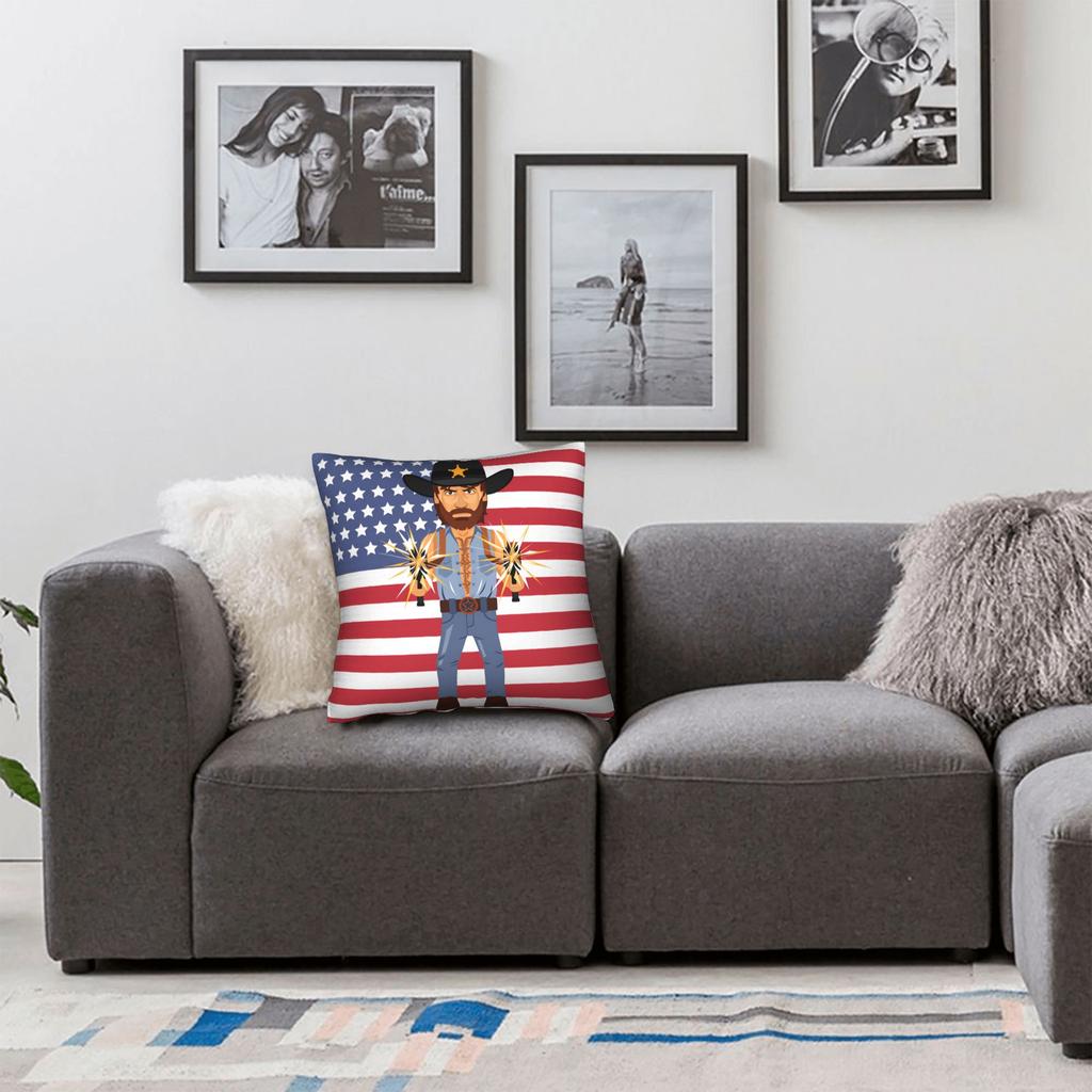 Chuck Norris Pillowcases Retro Trendy Pillow Case For Sofa Car Home Decor Soft Pillow Cover