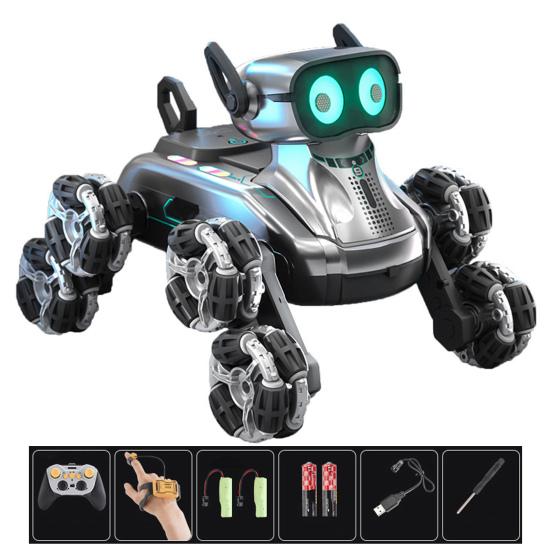 Игрушка-робот-собака с дистанционным управлением и светомузыкой, 8 колес, распознающая жесты, интерактивная механическая собака, обучающая детская электрическая игрушка-робот-робот-робот с дистанционным управлением для щенков