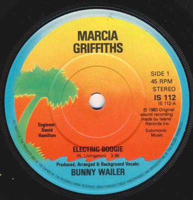 7-дюймовая пластинка MARCIA GRIFFITHS  Electric Boogie IS112 Island Records 1983 Великобритания Регги Ска Даб Б/у