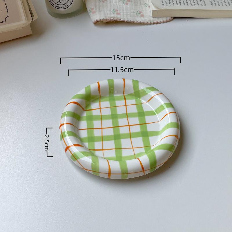 Cute Korean Ceramic Plate Unique Plate For Cake Food Dinner Breakfast Dessert Salad Decorative Dish Table Decorations