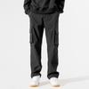 Men's Black Casual Straight Overalls: Windproof Outdoor & Hiking Pants for Spring and Autumn Sports