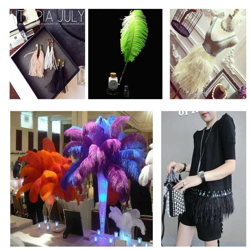 10Pcs Ostrich Feathers Wedding Centerpiece For Needlework Crafts Material DIY Decoration Carnival Headdress Accessories Plumes