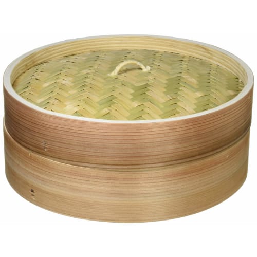 PEARL METAL Chinese Steamer, 27cm, Steamer for Vegetables, Shumai, and Xiaolongbao, Made with Natural Wood and Bamboo, Wanosato H-5716