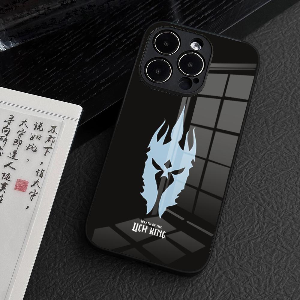 Чехол для телефона World of Warcraft Лич Кинг для iPhone 15 Pro Max 14 Plus 12 Mini 11 13 14 Pro Max Magsafe Беспроводная зарядка Стеклянный чехол