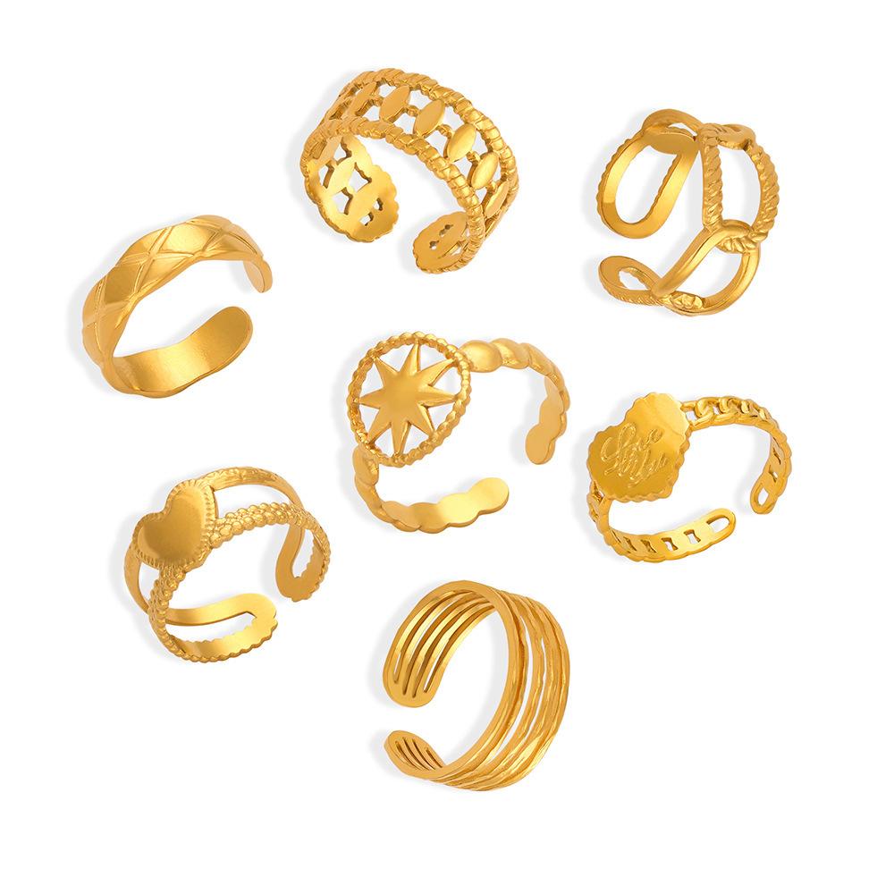 Британский ветер титановые стальные ювелирные изделия модные индивидуальные простые кольца Wind Line 18k Gold цвет удерживающее кольцо серии