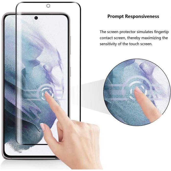 Protection d'écran en verre trempé pour Samsung Galaxy S21 Plus - PROSHOP - Lot de 3 - Résistance 9H - Noir