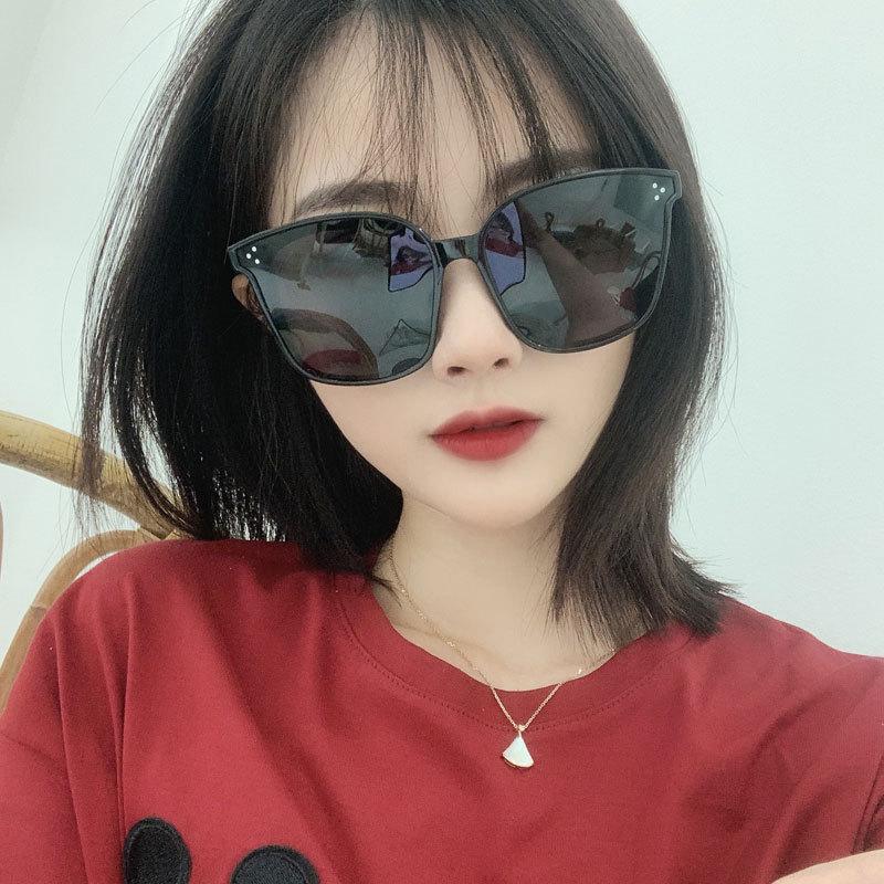 Sunglasses women's summer new trend retro high-end sunglasses UV protection big face thin