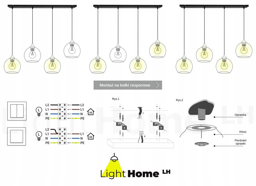 Hanging Lamp, Ceiling Chandelier, Wire Shade, Led
