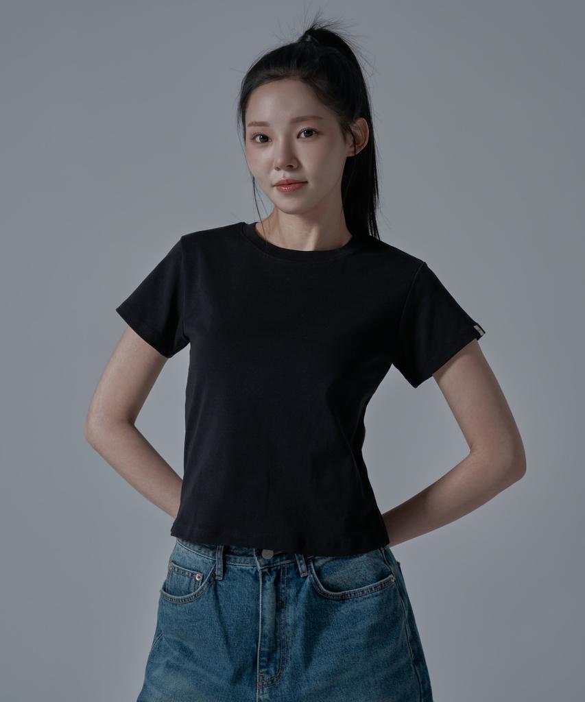 WAARFORWOMAN Wt-60 Slim Line Short Sleeve T-Shirt_Black [S,M]