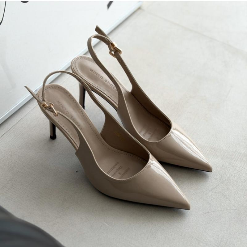 Melting Brown Women Patent Stiletto Slingback Heel 2color