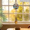 2D Flat, 1pc Rainbow Tree of Life Round Glass Suncatcher, Colorful Life of Tree Stained Glass Style Window Hanging, Multicolor Leaves Design with