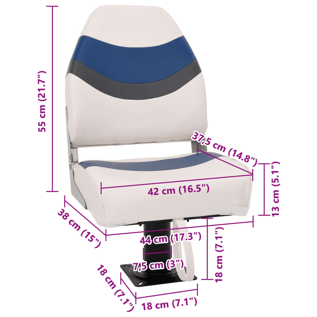 4 Piece Foldable Boat Seat Set with High Backrest