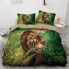 3D Animal Tigers Bedding Set 2/3PCS Soft Microfiber Queen King Twin Size Duvet Cover Set with Pillowcases Teens Boys Bed Linen