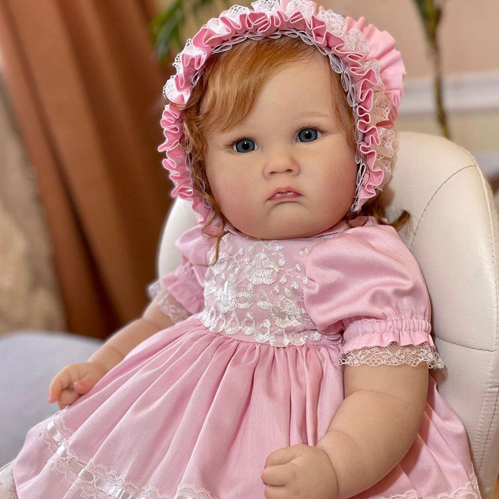 23 Inch Reborn Doll Kit Charlotte Toddler Fresh Color Soft Doll DIY Kits Vinyl Silicone Doll So K2J0