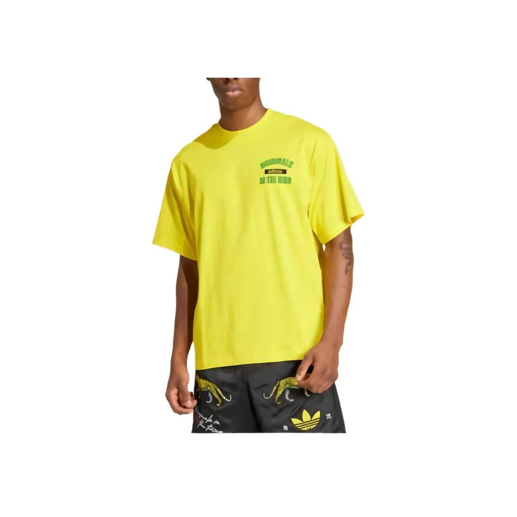 Adidas Originals Skin-Friendly Comfortable Soft Breathable Fashionable Dopamine Short Sleeve T-Shirt Men T-Shirts Yellow KA4559