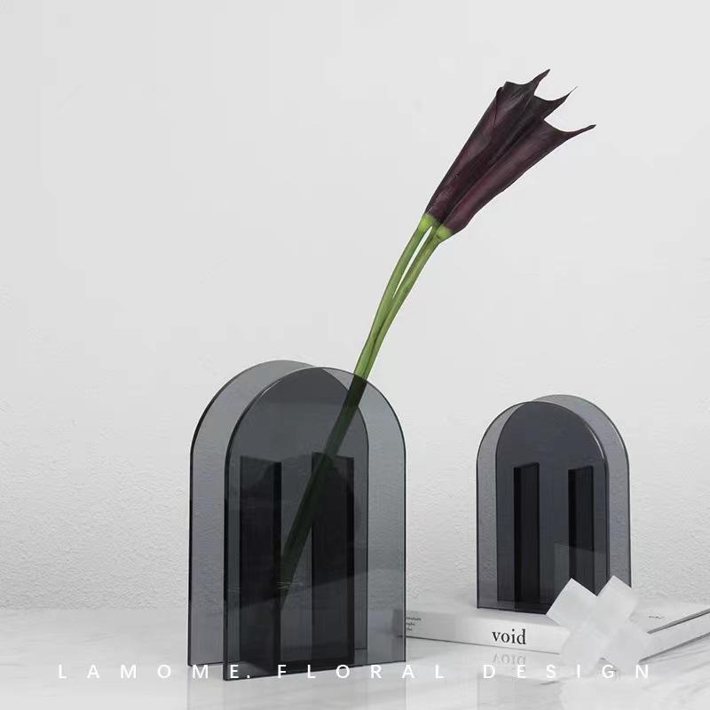 Modern Geometric Acrylic Flower Vase Tall Wave Shaped Dropship Home Office Wedding Decor for Flowers