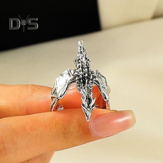 Кольцо с драконом в стиле ретро, хип-хоп, рок, ювелирное украшение на палец, черное кольцо с драконом на годовщину, день рождения, рождественский подарок