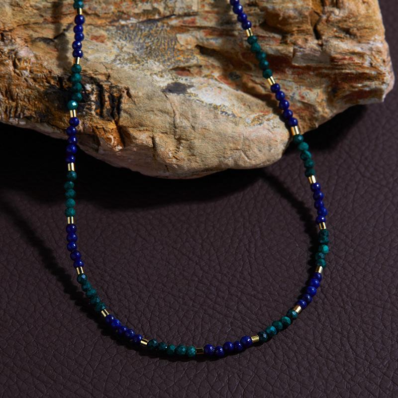 Fashion Color Handmade String S925 Sterling Silver Natural Blue Gold Malachite Nanhong Agate Color Treasure Bracelet Women