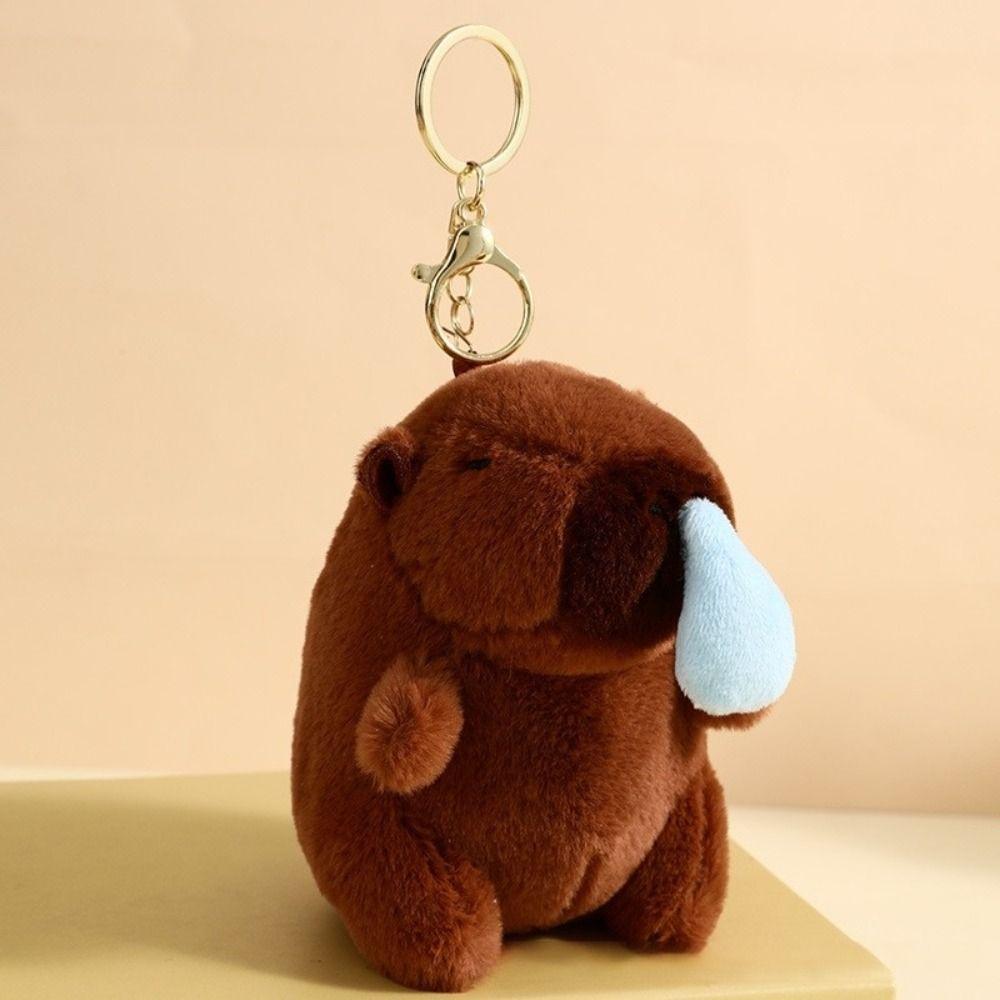 Мягкий брелок-игрушка пищащая капибара подвеска для рюкзака сумочка подарок на день рождения