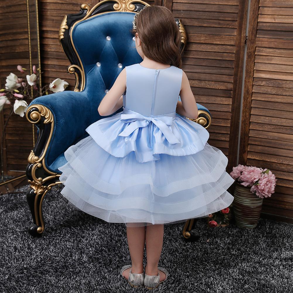 Детские свадебные платья Юбка принцессы для девочек Многослойная сетчатая пачка Одежда для выступлений Платья для вечеринок и банкетов