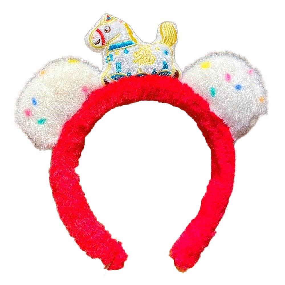 Pony Horse Hair Hoop Mascot New Year Headpiece Cute New Year Headband  New Year Dress Up