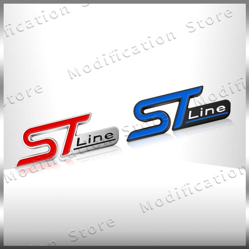 3D Металлическая Наклейка-Значок Логотип ST Line на Переднюю Решетку Автомобиля Для Ford Focus Fiesta Ecosport Mondeo Kuga Задний Багажник Боковое Крыло