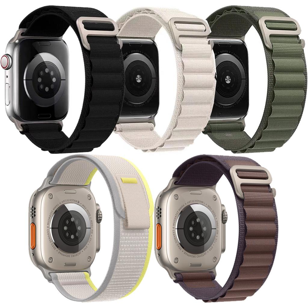 3/5 шт. Нейлоновая петлевая лента для Apple Watch, регулируемый эластичный браслет для запястья для IWatch Ultra SE S11/10/9/8/7/6/5/4/3/2/1