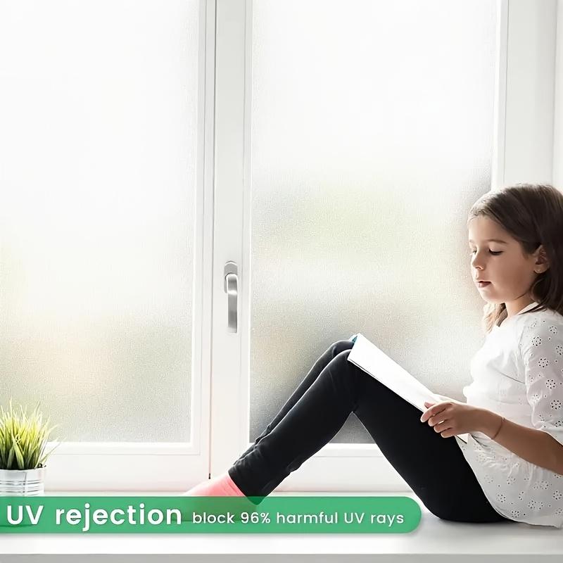 Один рулон, Конфиденциальная оконная наклейка - Офис, Ванная комната и Дом Матовая стеклянная пленка - Полупрозрачная и Непрозрачная - Статическое прилипание - Блокирует подглядывания и блики