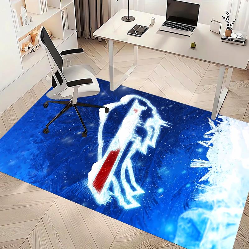 Buffalo Bill LOGO Print Area Rug - Soft, Washable Non-Slip Indoor Mat for Office Chairs, Living Room, Home Office Decorative Rug