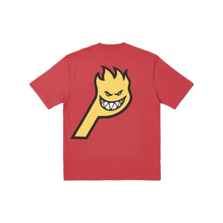 Palace Футболка X Spitfire P-Head, красные топы унисекс P24STS005