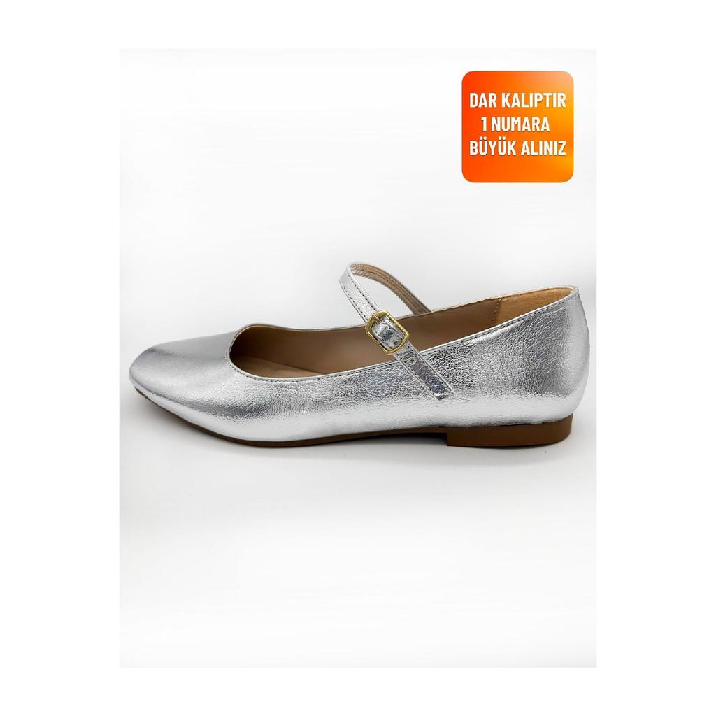 Women's Gold Color Patent Leather Mary Jane Ballet Flats Comfortable Sole