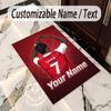 Crystal Velvet Rug Bukayo Saka Print Custom Name Text Floor Mat Home Decor