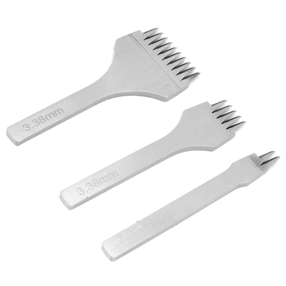 3pcs High-Strength Steel Build Leather Stitching Chisel Handwork Stitch Set Leatherworking Project