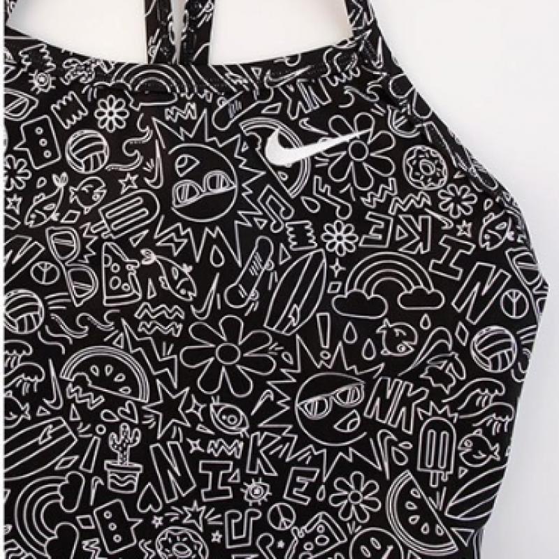 Nike Женский купальник-борцовка hydraStrong Multi Print NeSSe017 Green Shock