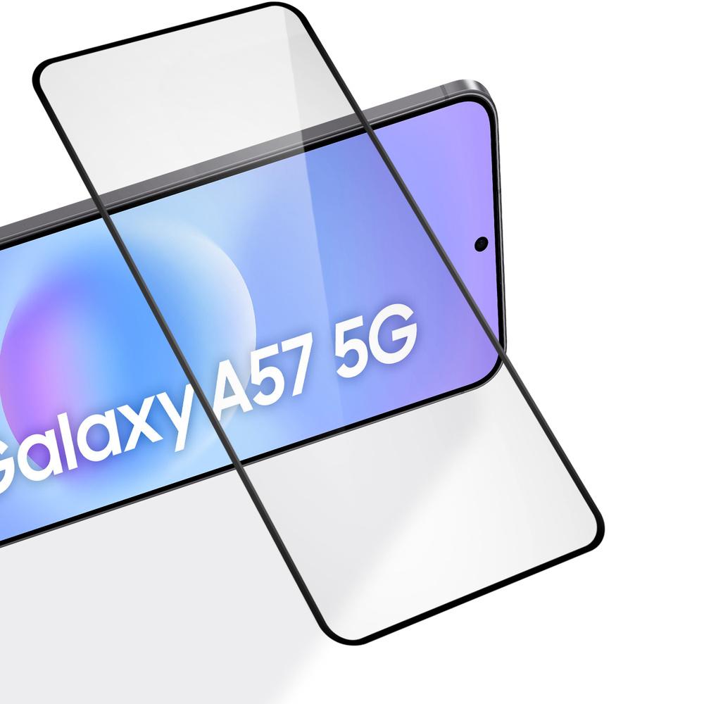 2x Tempered Glass for Samsung Galaxy A57 5G, ERBORD 3D full, full screen glass