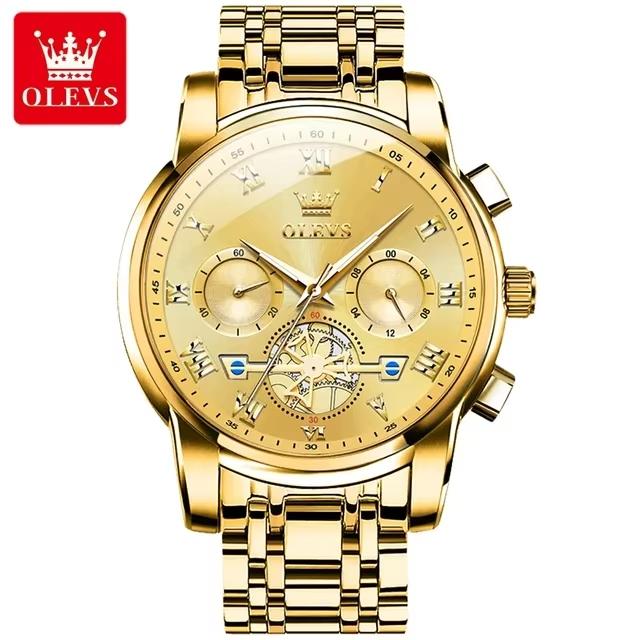 Custom Logo Men's Luxury Watches Brands Auto Date Waterproof 2859 Olves Watch Quartz