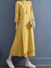 Весенние женские платья Vestidos Robe Elbise Свободные Большого размера Хлопок Лен Двухслойное Длинное платье