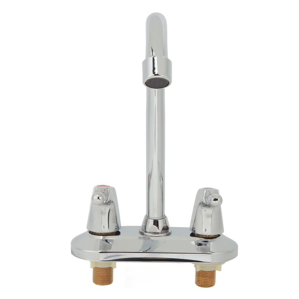 Смеситель для раковины с 2 ручками и 2 отверстиями, дизайн палубной пластины, смеситель для раковины с горячей и холодной водой для ванной комнаты и кухни