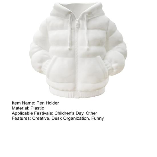 Pen Holder for Desk Down Jacket Shape Pencil Cup Multi-functional Makeup Brush Holder Desktop Organizer for Home Office School Supplies