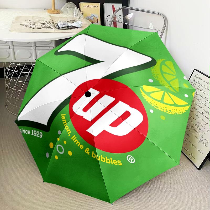 Освежающий 7-Up в жаркий день Зонт Складной зонт, автоматический зонт 8 спиц для путешествий, кемпинга Использование Подарок на Хэллоуин Рождество
