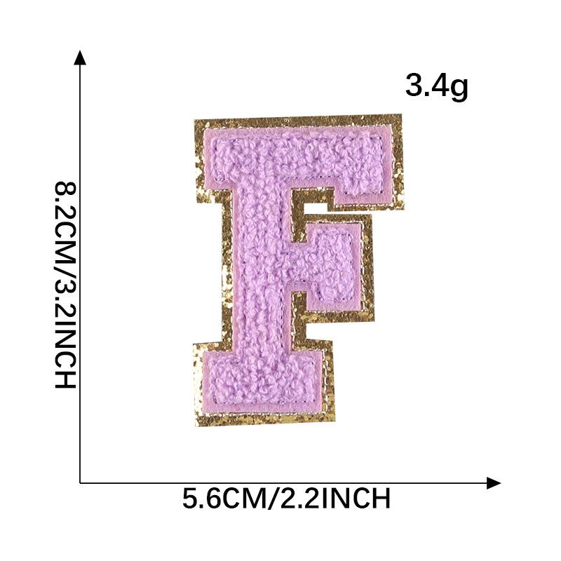 Вышивка Этикетка Полотенце Вышивка Цветная Английская Буква Нашивка Аксессуары для Одежды Золотая Кромка Наклейка Вышивка Шениль Вышивка Тканевая Наклейка