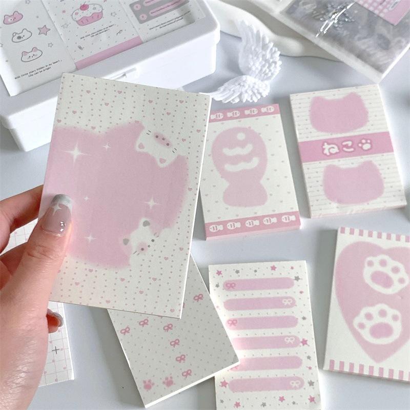 Korean INS Cute Pudding Bear Memo Pad Cute Student Loose Leaf Message Notepad Girl Mini Pocket Planner Scrapbook Material Paper
