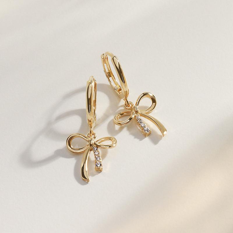 Mcel 14K Bello Ribbon Earrings