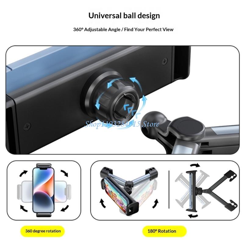 R6FF Easy Installs Car Headrest Tablets Holder Telescopic Toolless Setups for Quick Attachment of Tablets and Smartphones