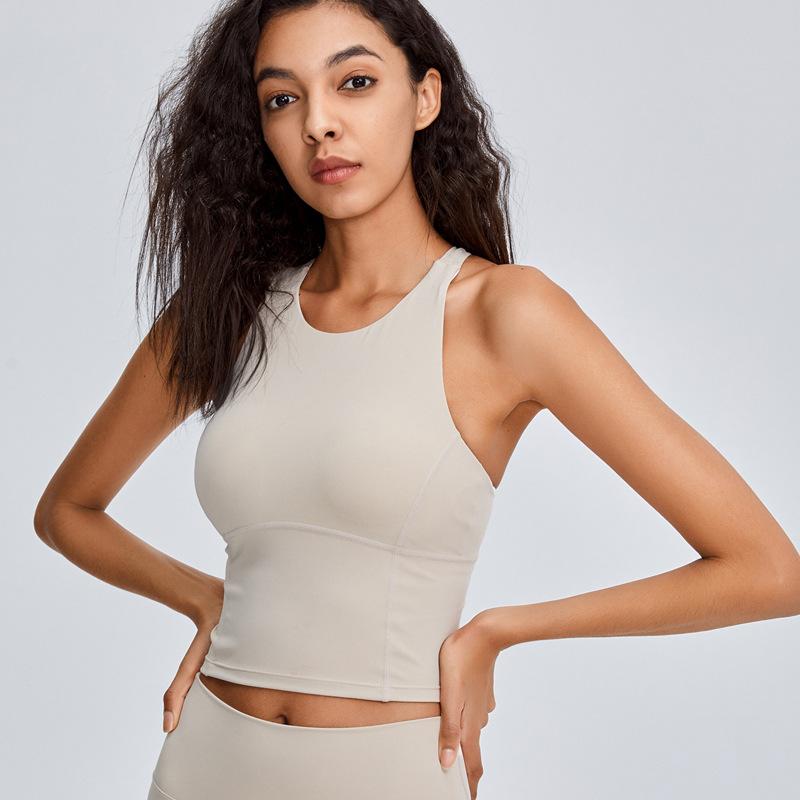 Спортивный бюстгальтер с широкими лямками крест-накрест, противоударный, для бега, фитнеса, упражнений, йоги