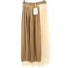 CLANE Unused Maxi Length Pleated Skirt 1 Brown xIvory Women Used