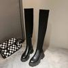 Fashion Sexy Elastic Thigh High Socks Boots Autumn Winter Round Toe Platform Knitted Over-the-knee Boot Women's Shoe Bottes