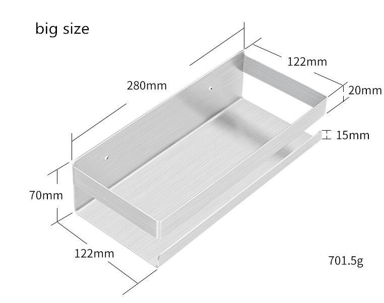 Kitchen Shelf 304 Stainless Steel Nickle Brush Kitchen Condiment Shelf Holder Shower Storage Rack Accessories