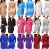 Plain Silk Womens Satin Robes Bridal Wedding Bridesmaid Bride Gown Robe Bath